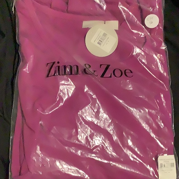 ZIM & ZOE 16W-32W Cotton Fuchsia Ella Ruffle Hi Lo Midi Maxi Dress (E35.10) - Picture 4 of 5